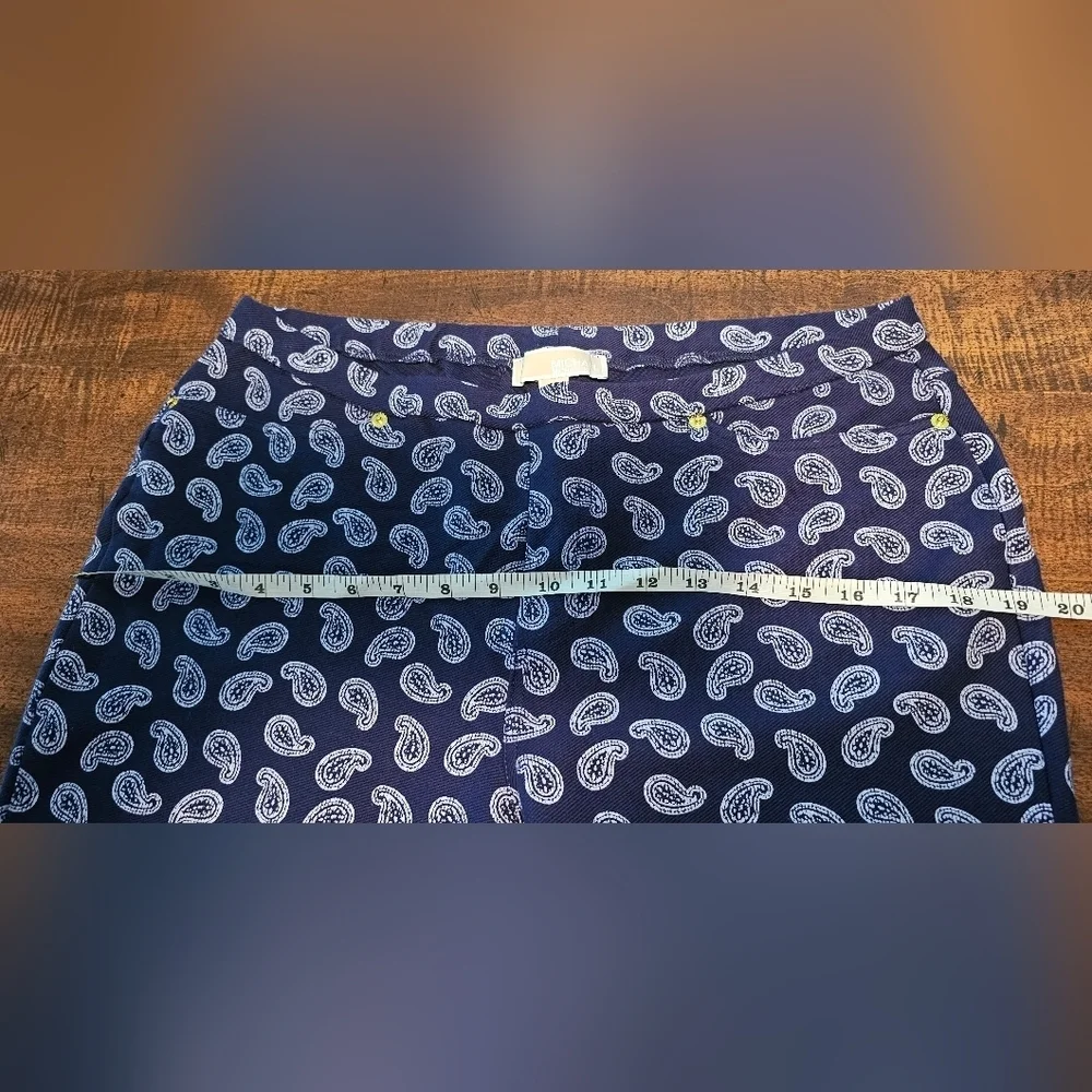 Michael Kors Blue & White Paisley Jeggings Size Large Pockets